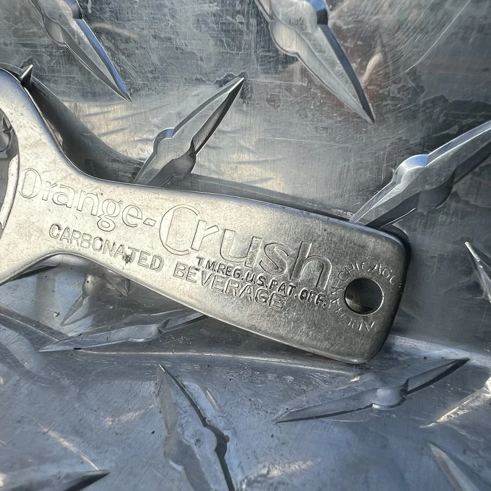 Vintage Good Old ORANGE CRUSH Bottle on Handle Advertising Bottle Opener 1940s